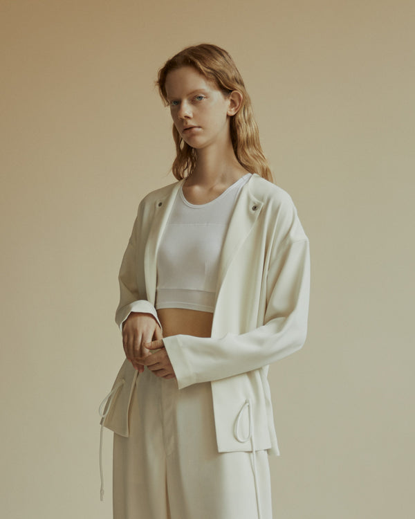 Collarless Cord Jacket