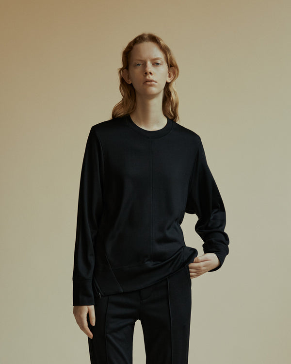 Silk Crewneck Sweat Shirt